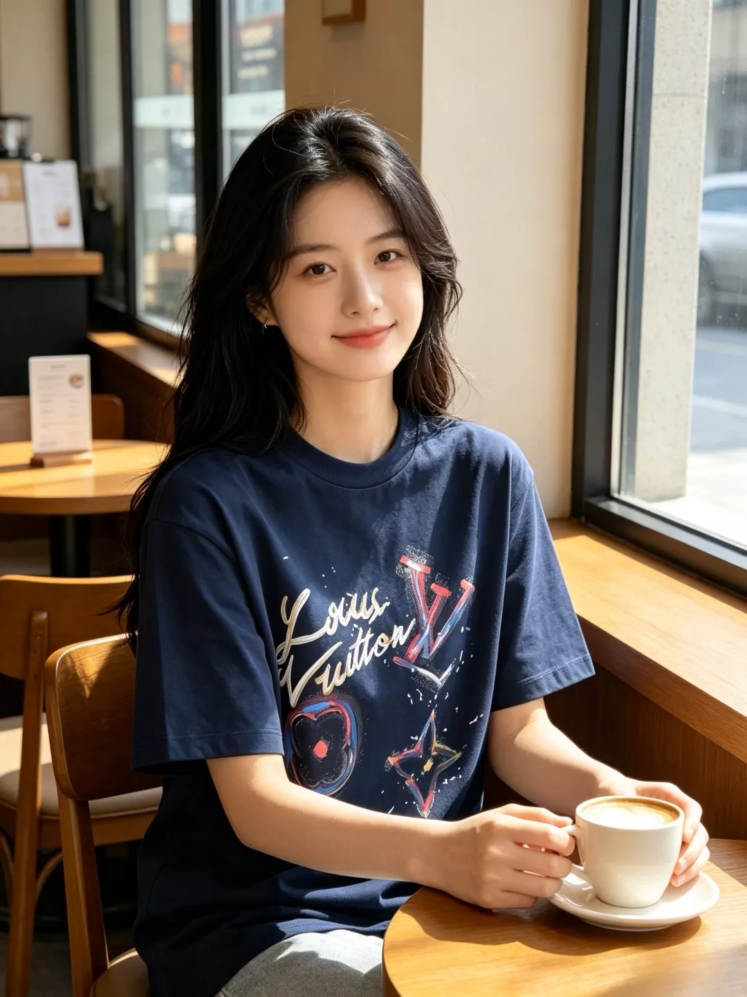 루이비통 유화 스플래시 시그니처 엠보 반팔 티셔츠 상세 이미지 12
