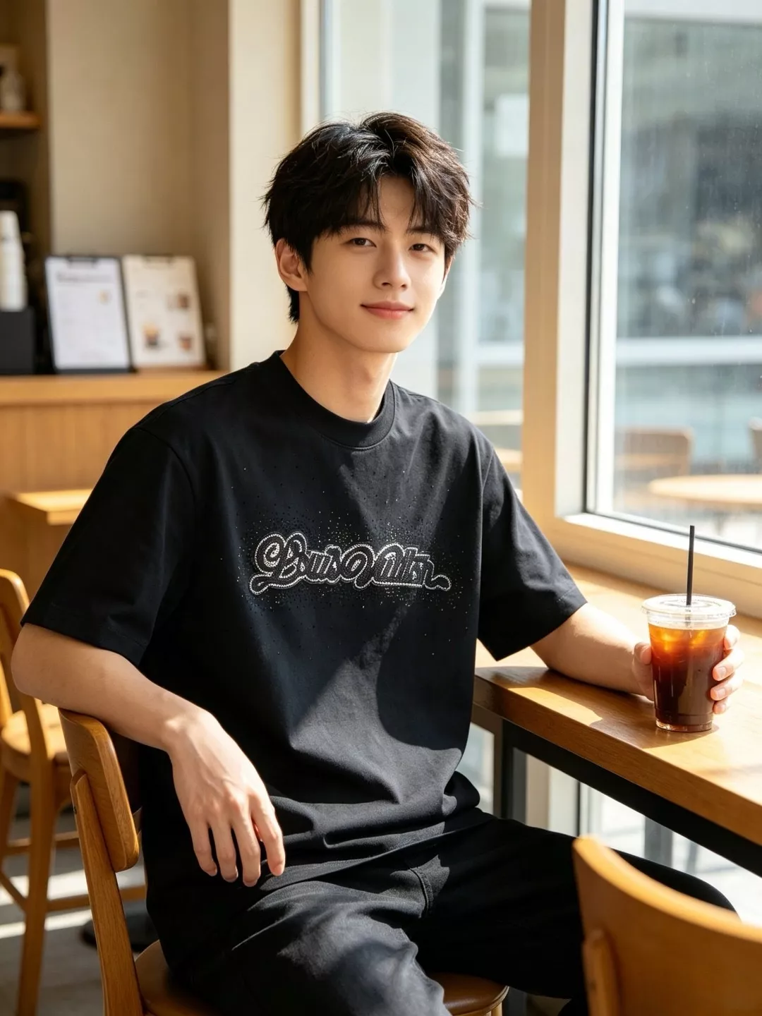 루이비통 별무늬 크리스털 로고 자수 반팔 티셔츠 상세 이미지 18