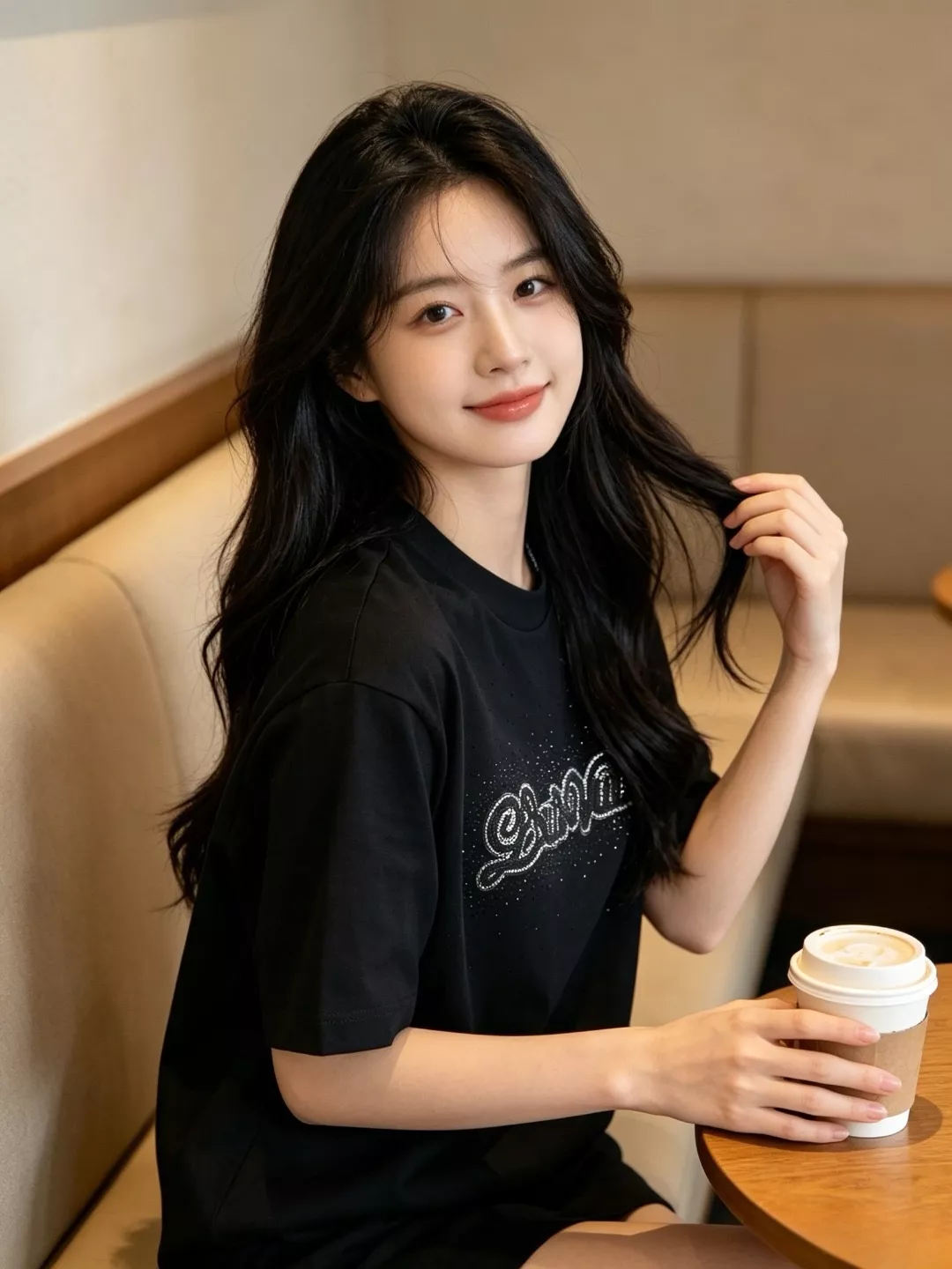 루이비통 별무늬 크리스털 로고 자수 반팔 티셔츠 상세 이미지 11