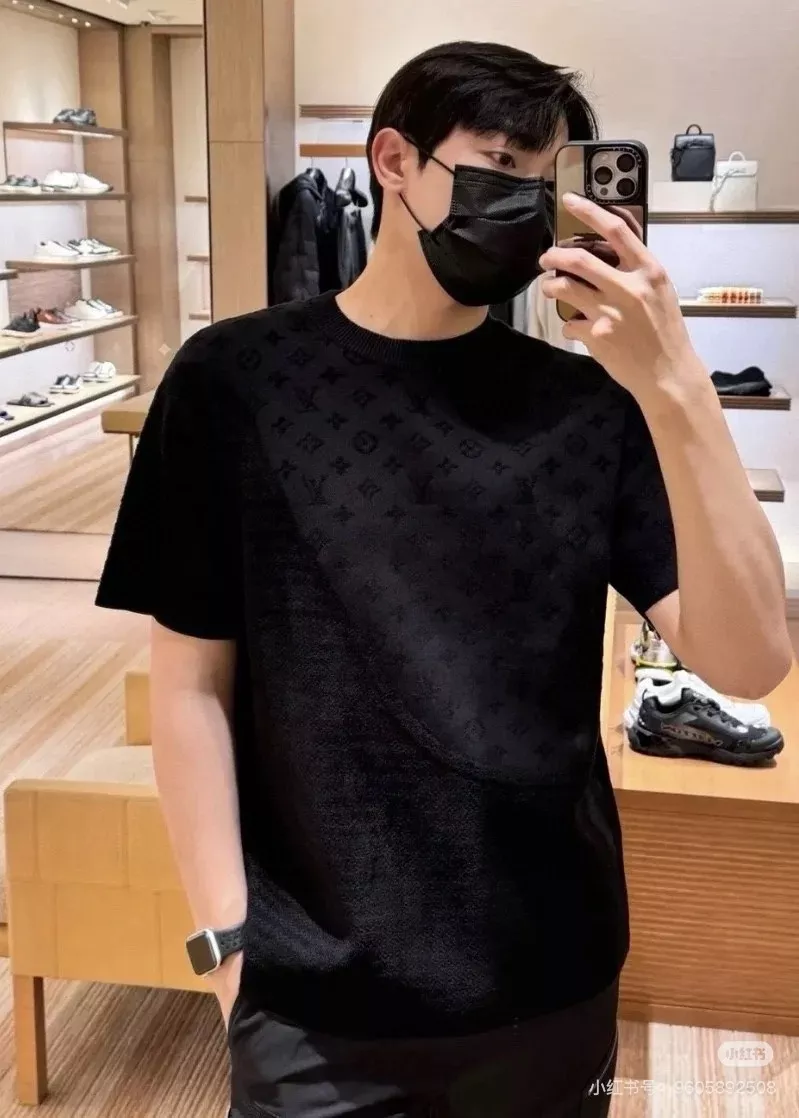 루이비통 모노그램 자카드 반소매 니트 탑 상세 이미지 11