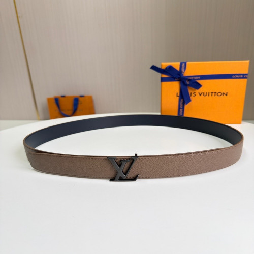 루이비통 양면 그레인 카우하이드 35mm 레터 버클 벨트