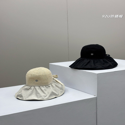 룰루레몬 리본 포인트 라피아 스타일 차양 버킷햇