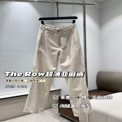 더로우 라이오셀 린넨 블렌드 와이드 스트레이트 팬츠