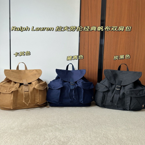 랄프로렌 워시드 캔버스 플랩 드로스트링 백팩