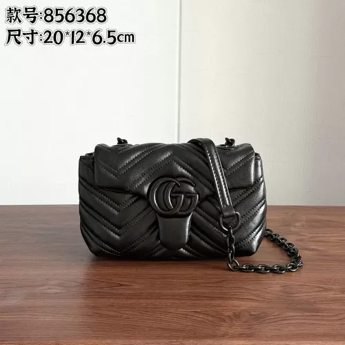 구찌 GG 마몬트 쉐브론 체인 미니 크로스백