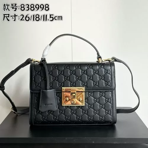 구찌 엠보 패턴 플랩 탑핸들 토트백