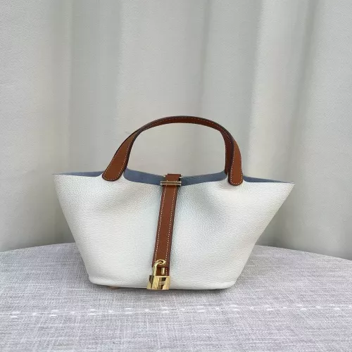 에르메스 피코탄 스타일 배색 토고 가죽 18cm 토트백