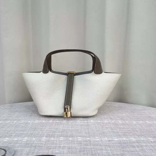 에르메스 투톤 컬러 토고 가죽 바스켓 토트백