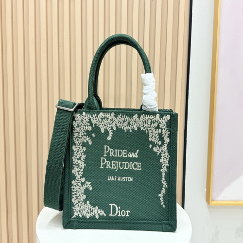 디올 프라이드 앤 프레주디스 자수 캔버스 스몰 토트백