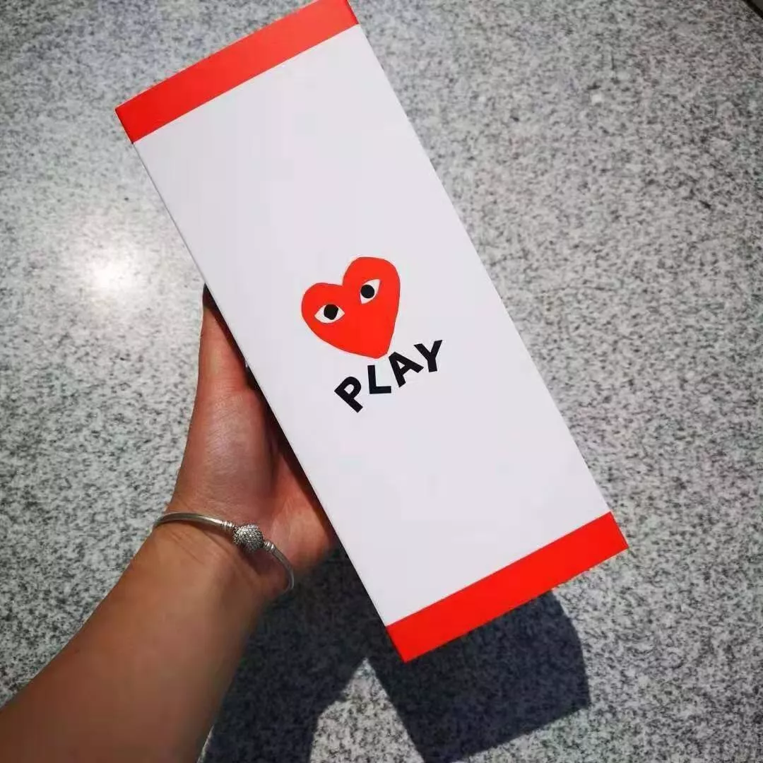 꼼데가르송 하트 로고 스트라이프 코튼 단목 양말 5종 세트 상세 이미지 2