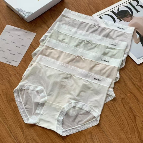 라펠라 레이스 허리 시스루 메쉬 삼각 팬티 4종 세트