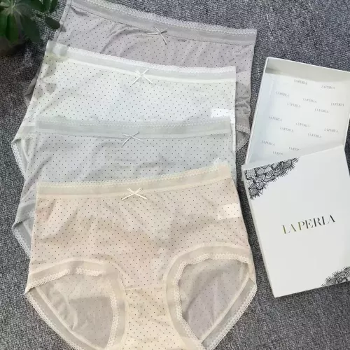 라펠라 도트 패턴 새틴 여성 삼각팬티 4종 세트