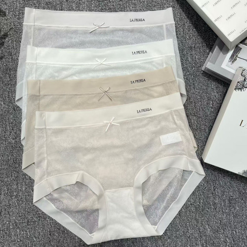 라펠라 무봉제 초박형 자카드 레이스 삼각 팬티 4종 세트