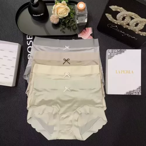 라펠라 새틴 광택 무봉제 여성 삼각팬티 4종 세트