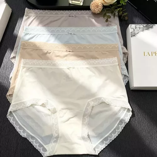 라펠라 초박형 아이스실크 실크 안감 여성 삼각팬티 4종 세트