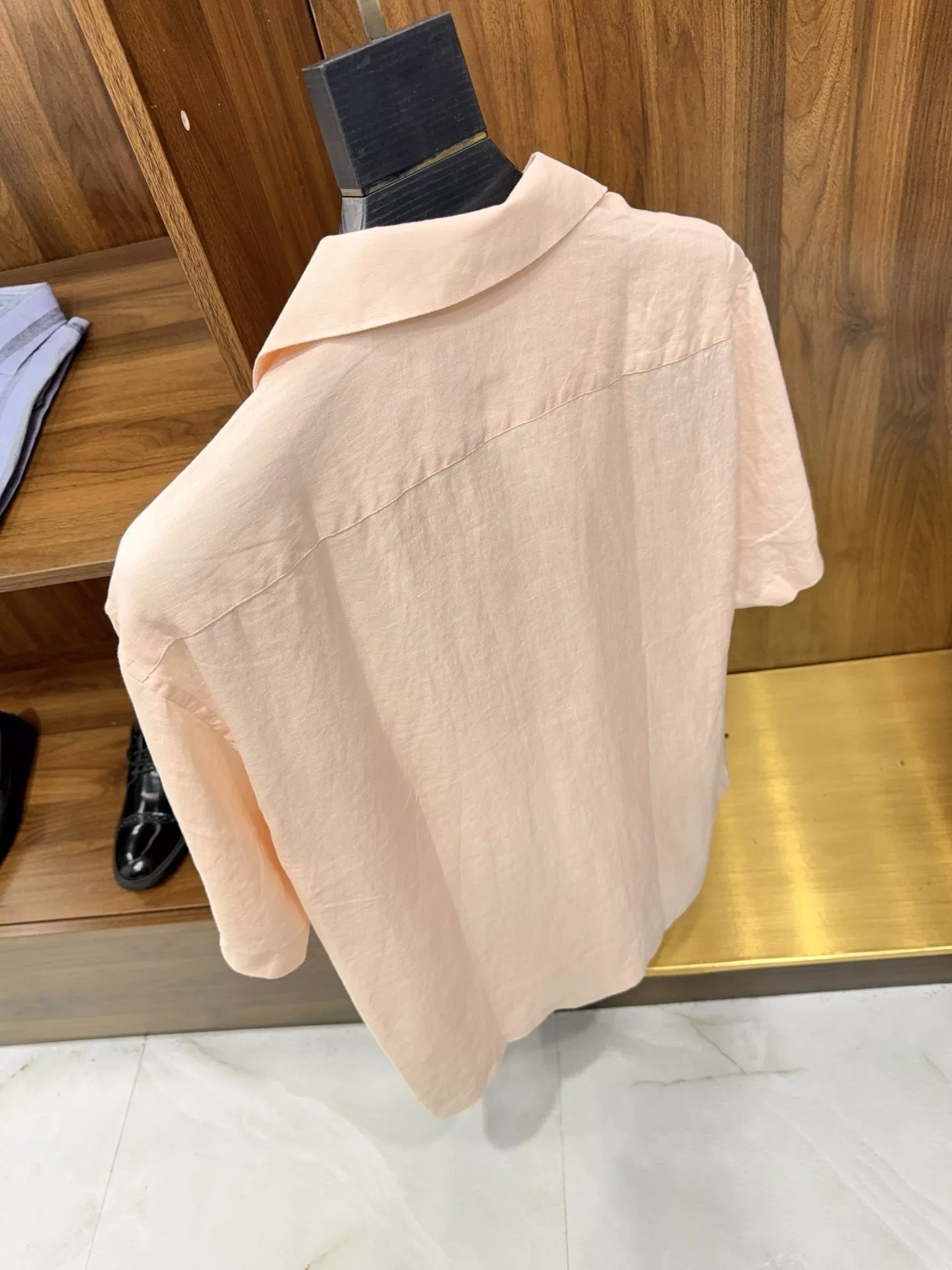 로로피아나 마카롱 컬러 쿠바칼라 린넨 반소매 셔츠 상세 이미지 18
