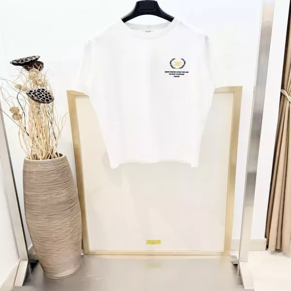 셀린느 트리옹프 베이리프 자수 루즈핏 반소매 티셔츠