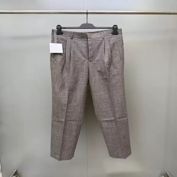 더로우 실크 린넨 울 혼방 텍스처 슬렉스 팬츠