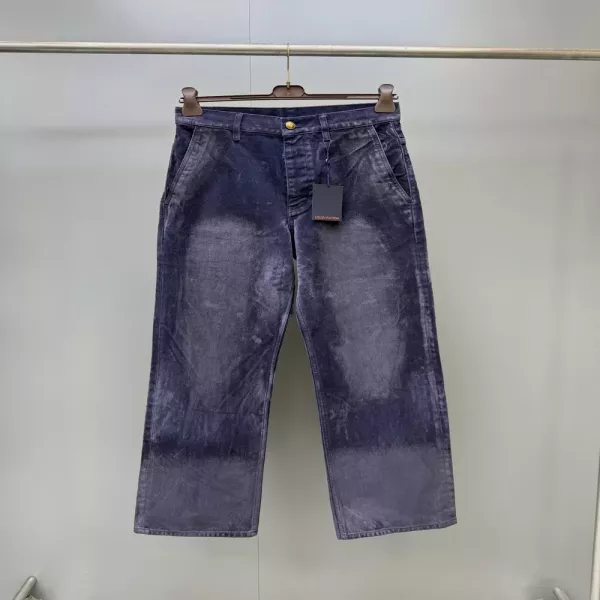 루이비통 모노그램 포켓 디테일 왁스 워시 데님 팬츠