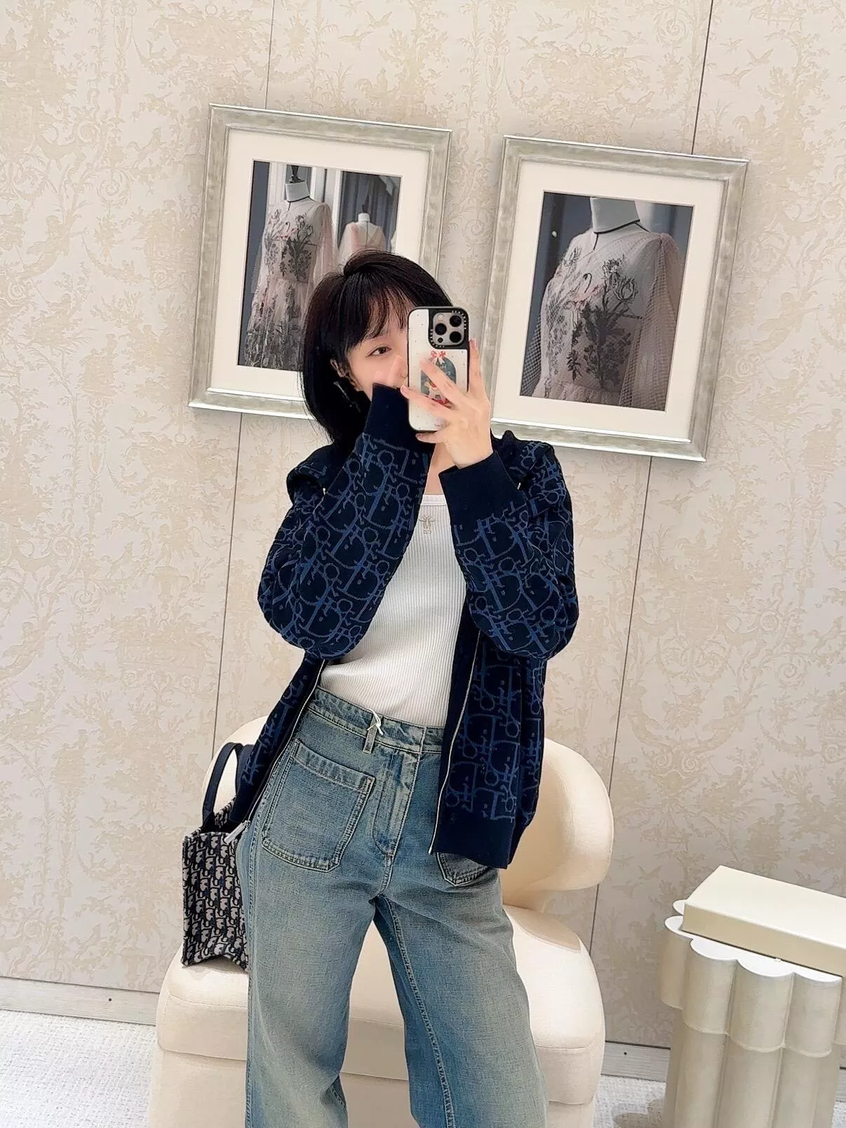 디올 오블리크 후드 니트 재킷 상세 이미지 29