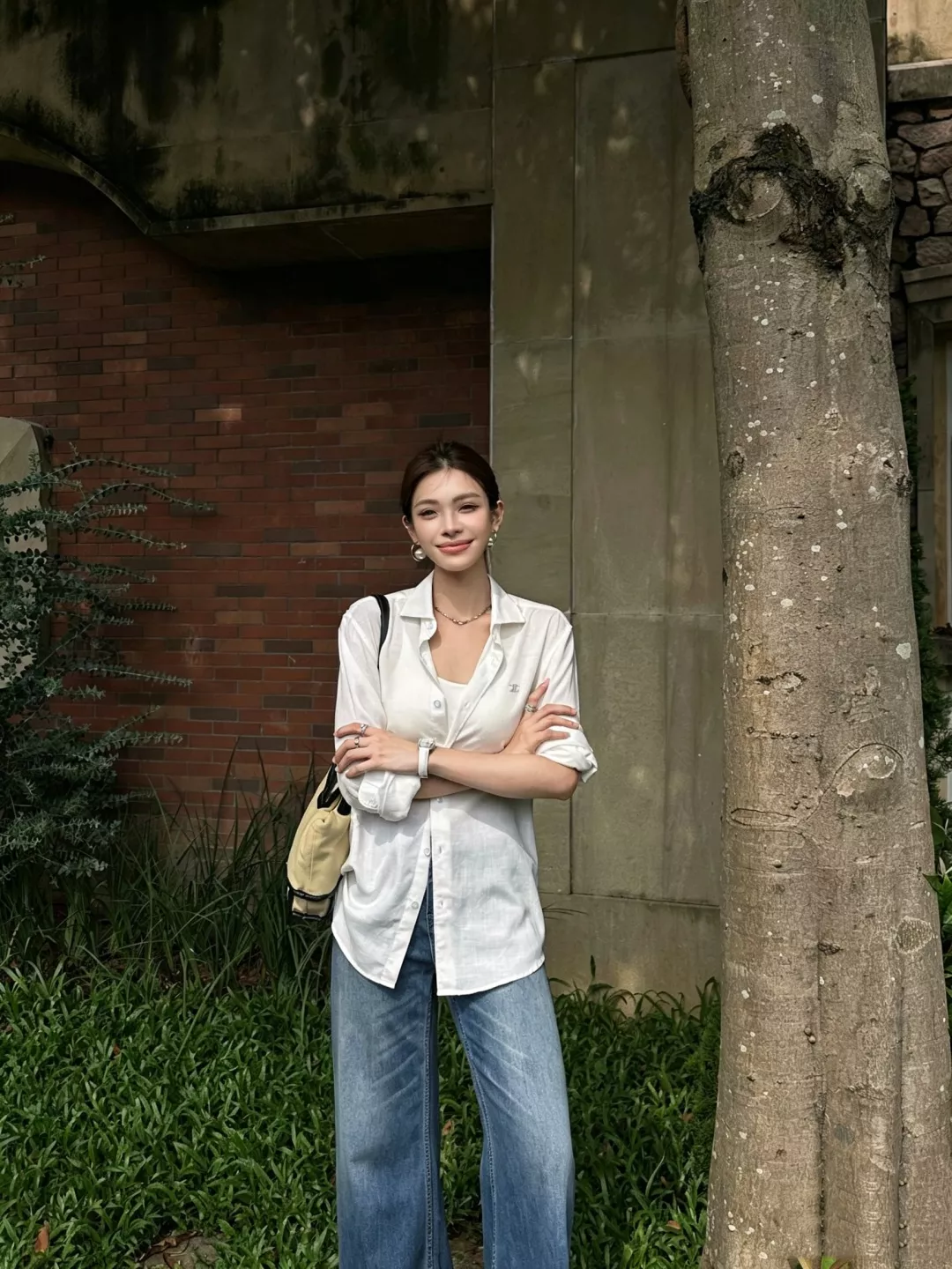 셀린느 트리오페 자수 린넨 텐셀 루즈핏 긴소매 셔츠 상세 이미지 18