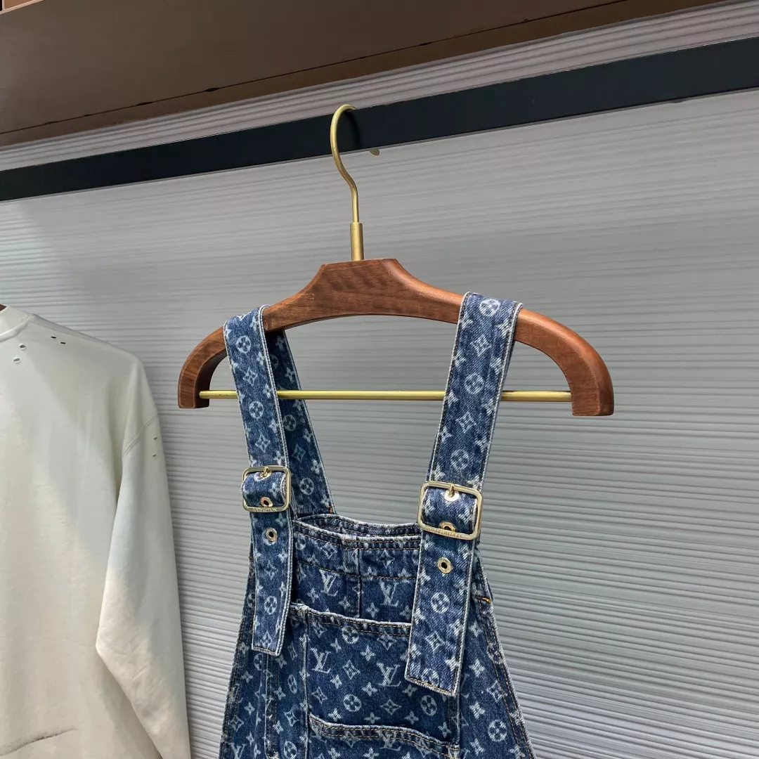 루이비통 모노그램 워싱 데님 오버롤 쇼츠 상세 이미지 3
