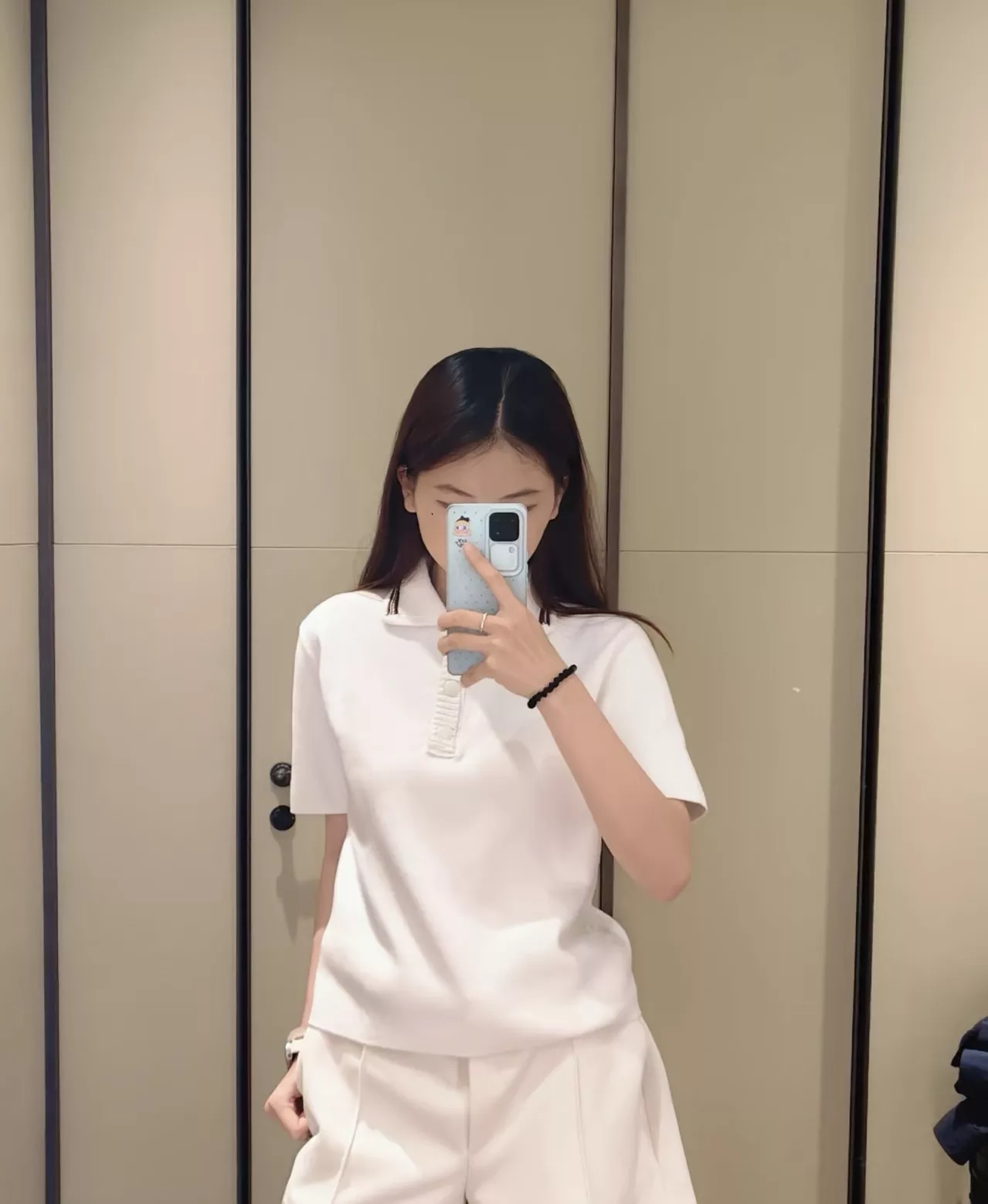 몽클레어 배색 칼라 크롭 반소매 니트 폴로 상세 이미지 41