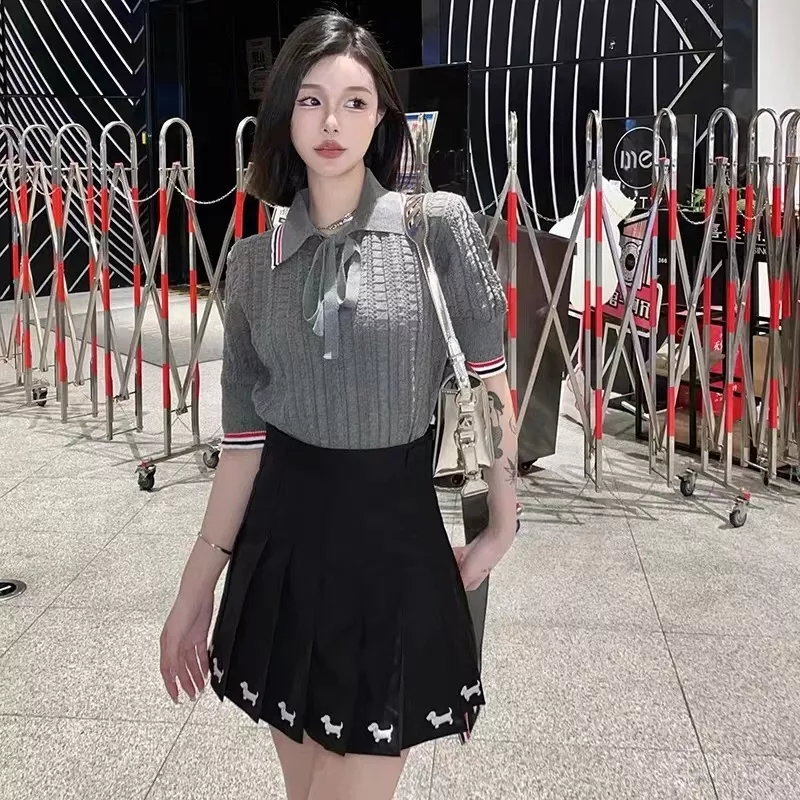 톰브라운 강아지 자수 플리츠 언밸런스 미니 스커트 상세 이미지 30