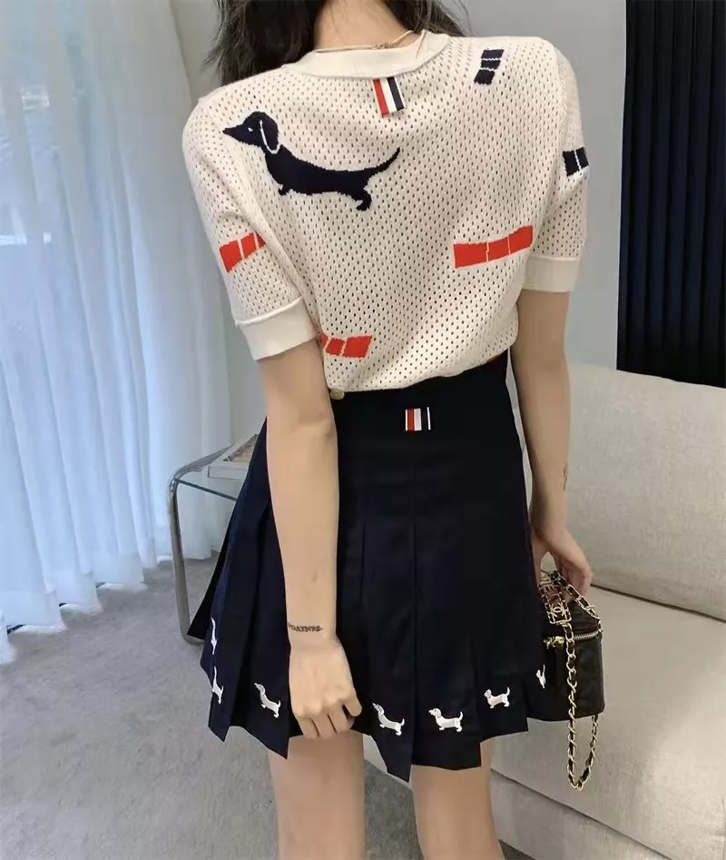 톰브라운 강아지 자수 플리츠 언밸런스 미니 스커트 상세 이미지 29