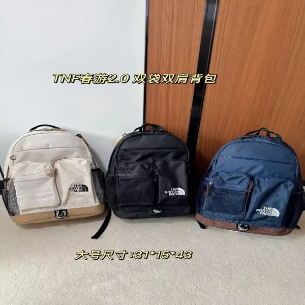 노스페이스 스프링 투포켓 나일론 노트북 수납 백팩