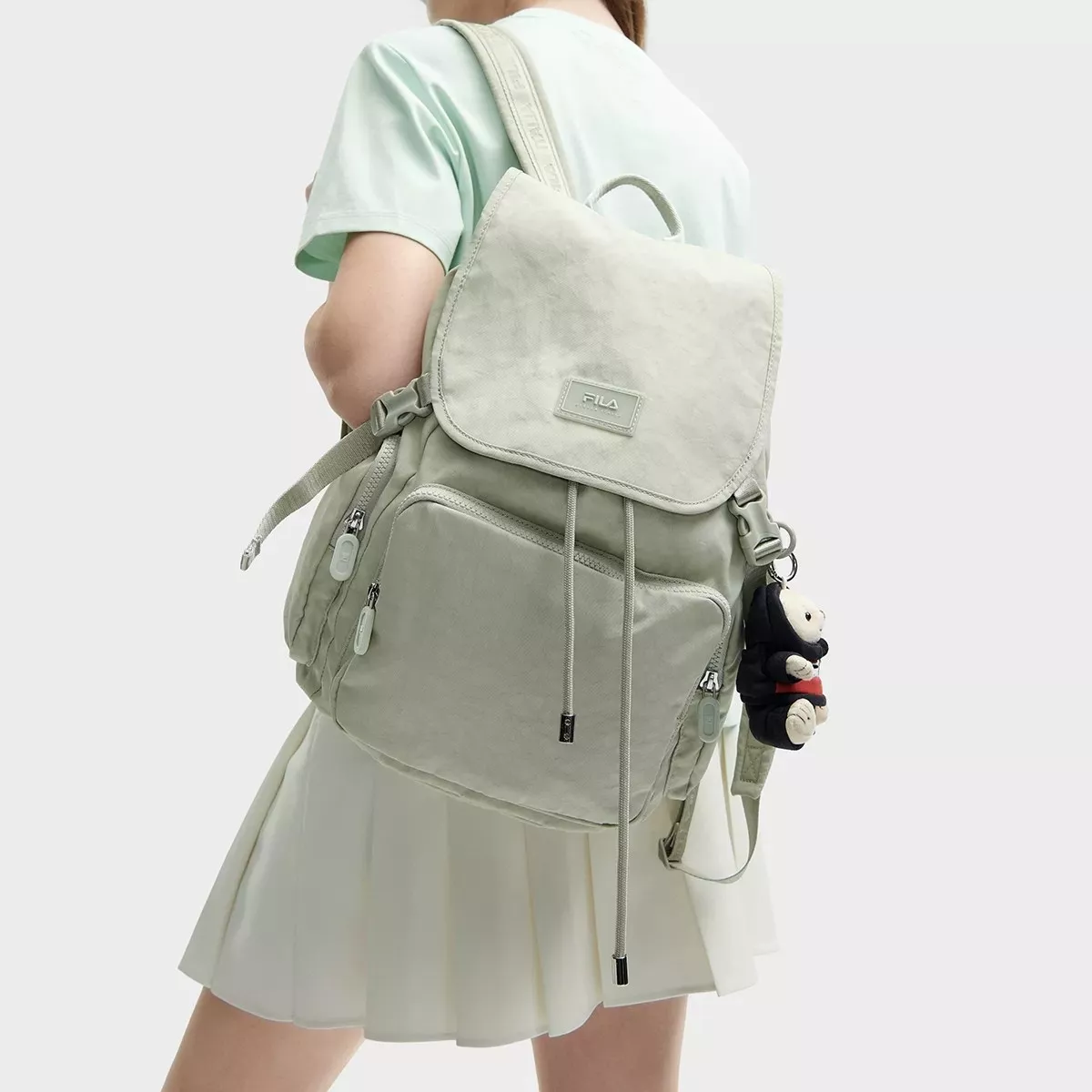 휠라 나일론 워싱 플랩 드로스트링 여성 백팩 상세 이미지 54