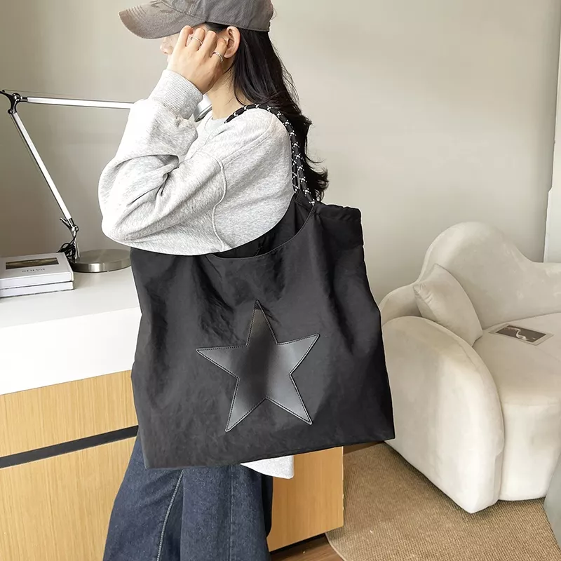 컨버스 스타 프린트 대용량 캔버스 토트백 상세 이미지 8