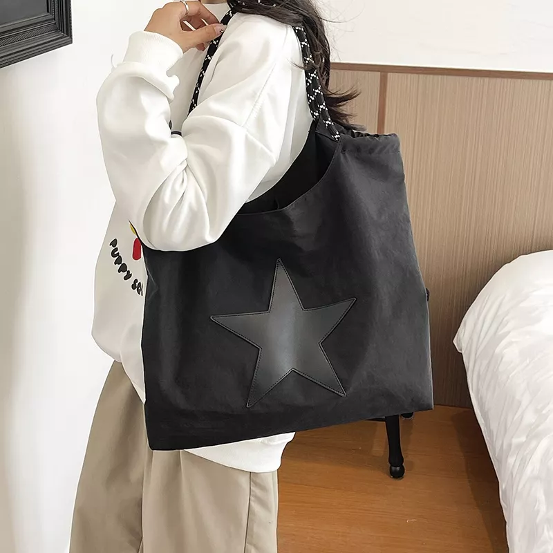 컨버스 스타 프린트 대용량 캔버스 토트백 상세 이미지 9