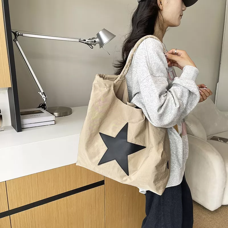 컨버스 스타 프린트 대용량 캔버스 토트백 상세 이미지 4