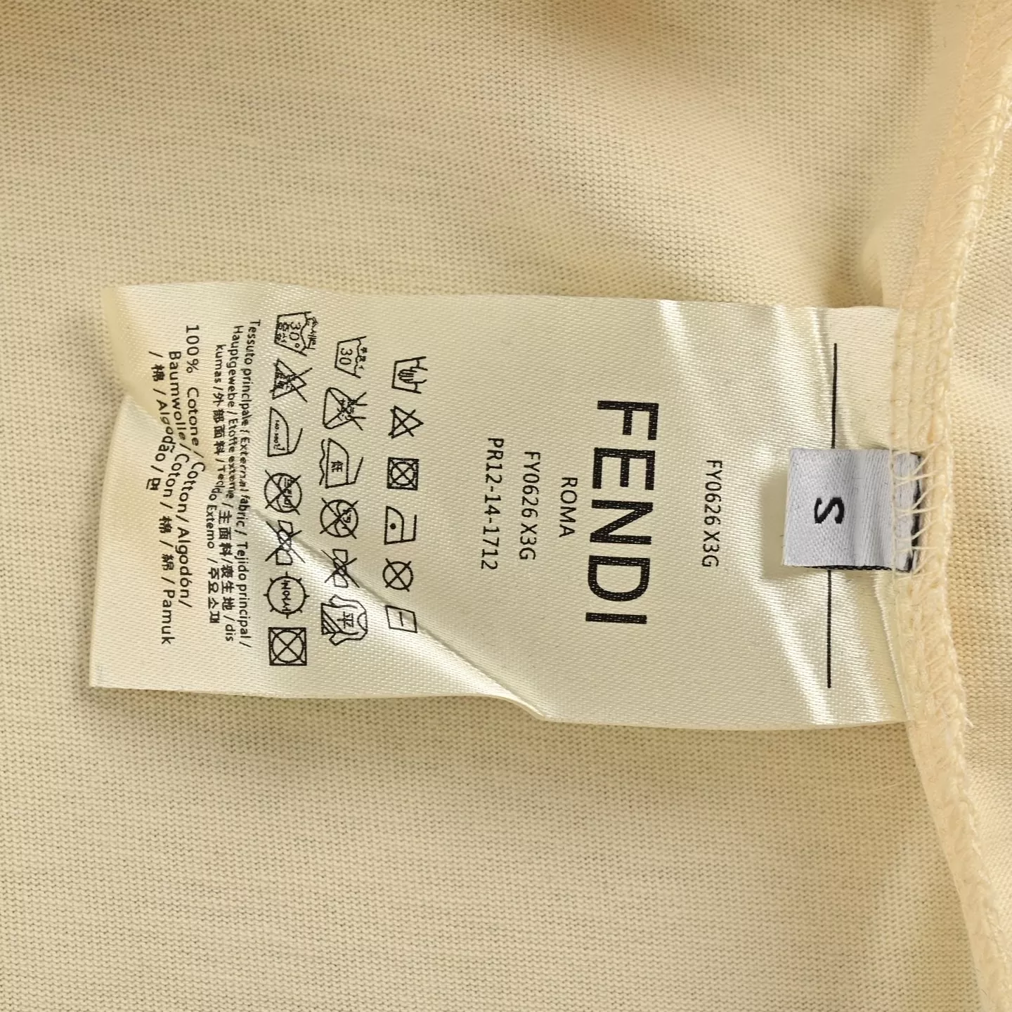 펜디 FF 자수 로고 오버숄더 반소매 티셔츠 상세 이미지 6