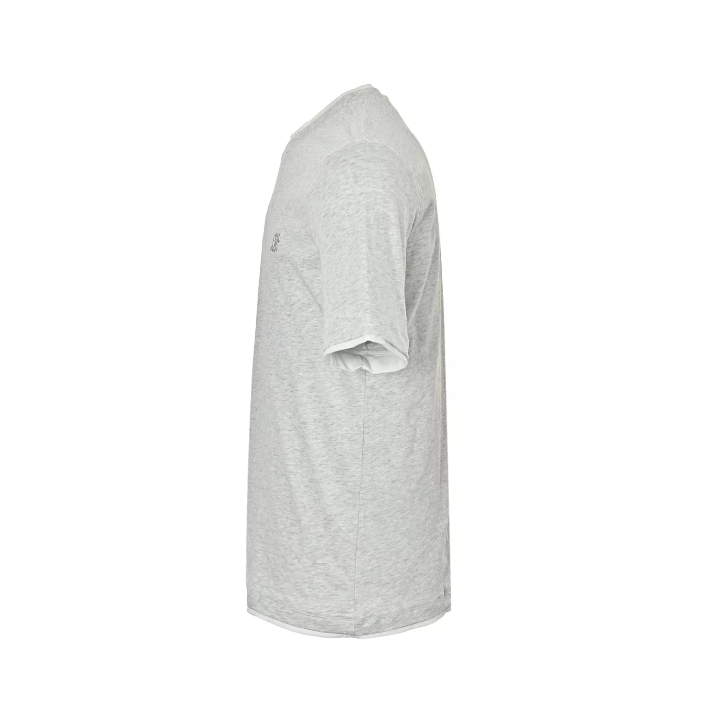 브루넬로쿠치넬리 페이크 레이어드 자수 로고 그레이 반소매 티셔츠 상세 이미지 2
