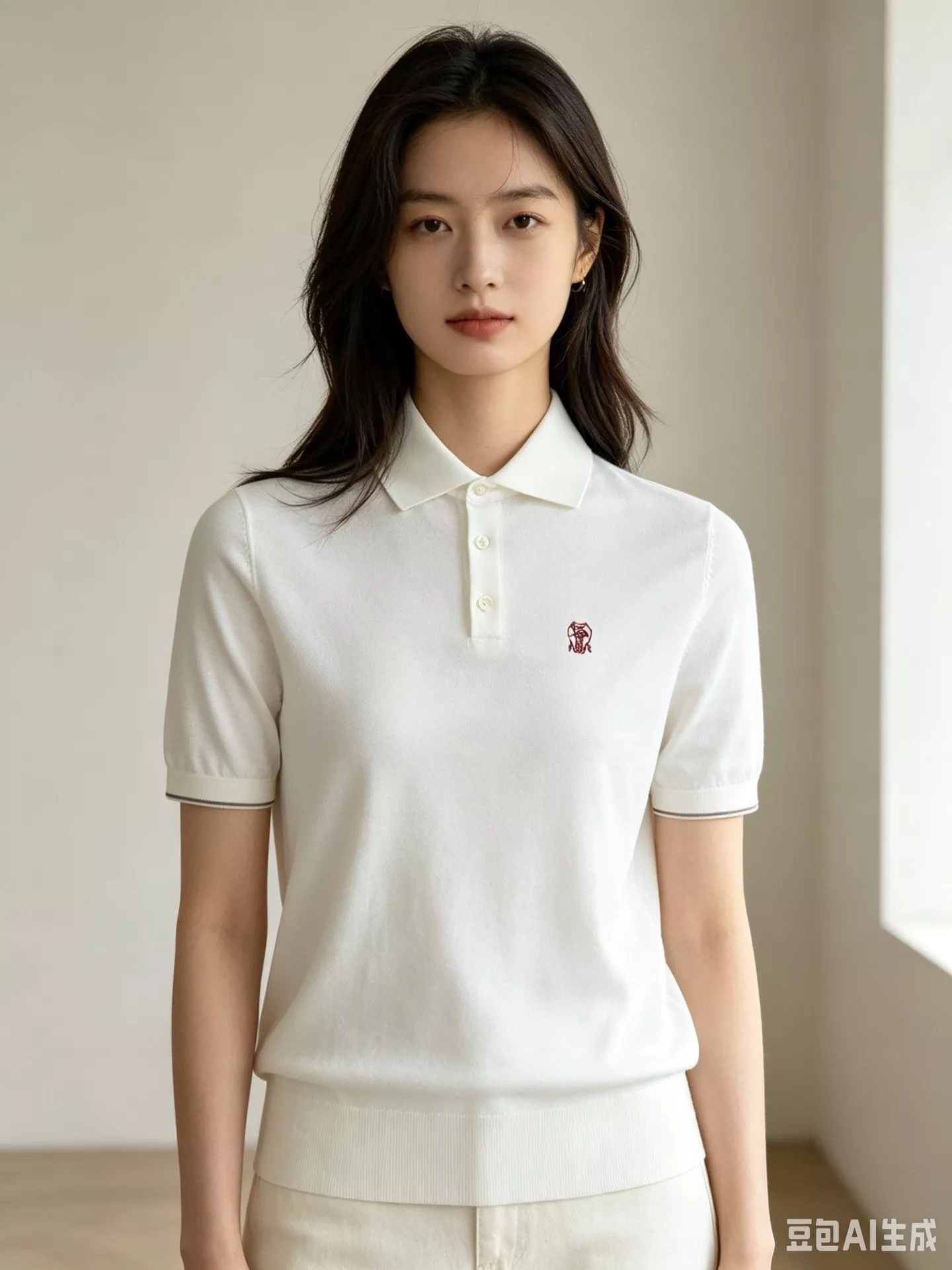브루넬로쿠치넬리 자수 로고 배색 트림 반소매 폴로 티셔츠 상세 이미지 13