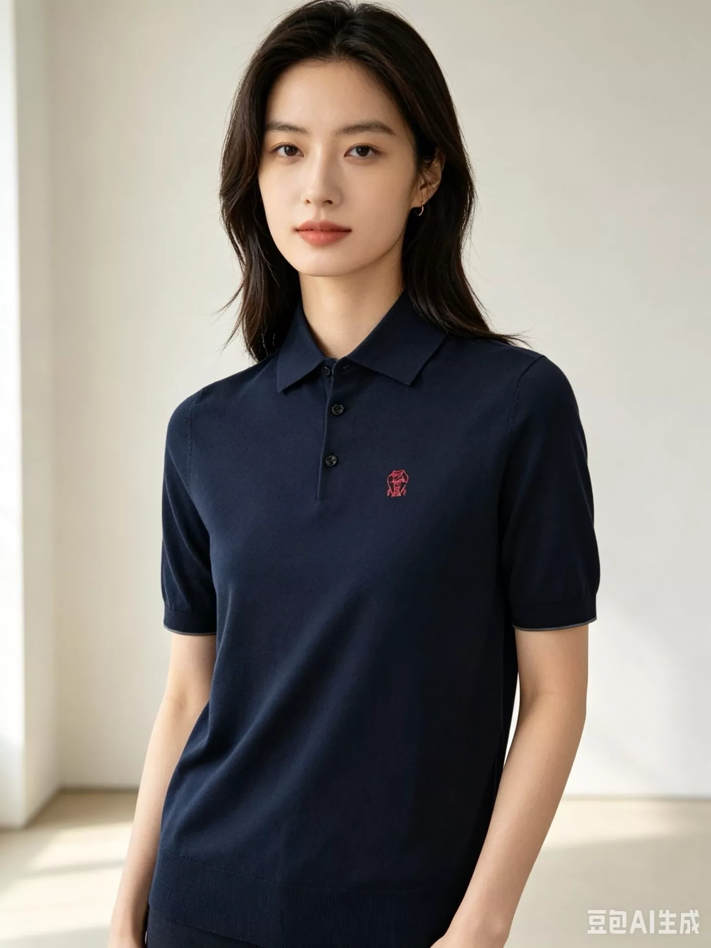 브루넬로쿠치넬리 자수 로고 배색 트리밍 반소매 폴로 티셔츠 상세 이미지 15