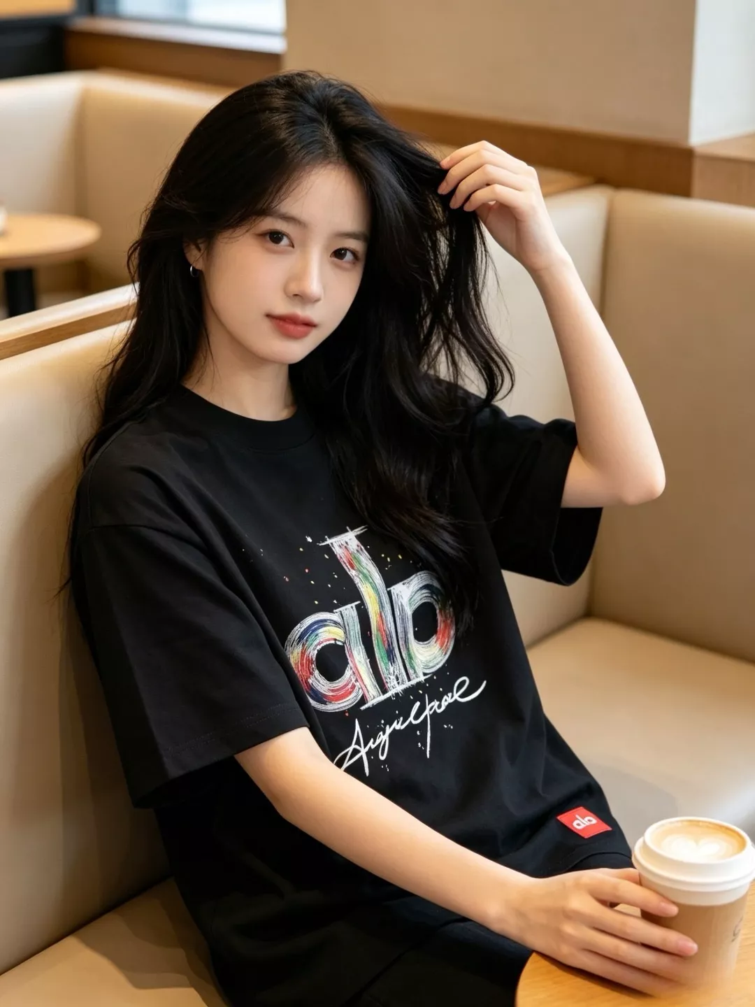 알로요가 레인보우 페인트 그래피티 로고 반소매 티셔츠 상세 이미지 14