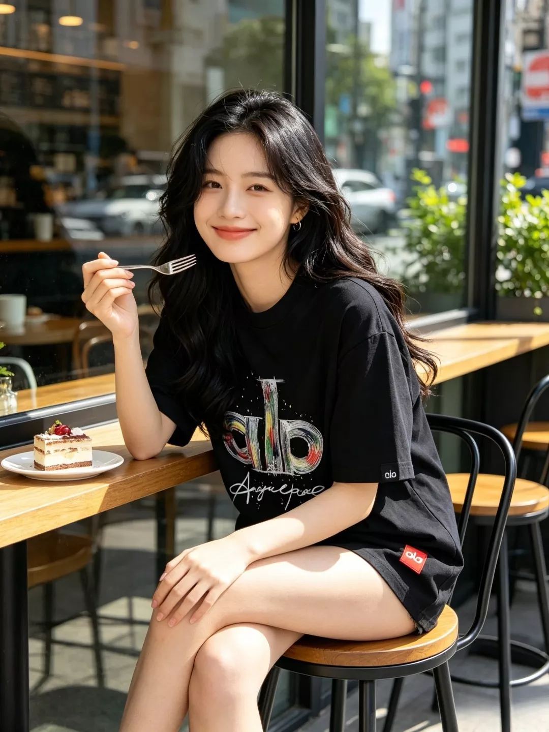 알로요가 레인보우 페인트 그래피티 로고 반소매 티셔츠 상세 이미지 12