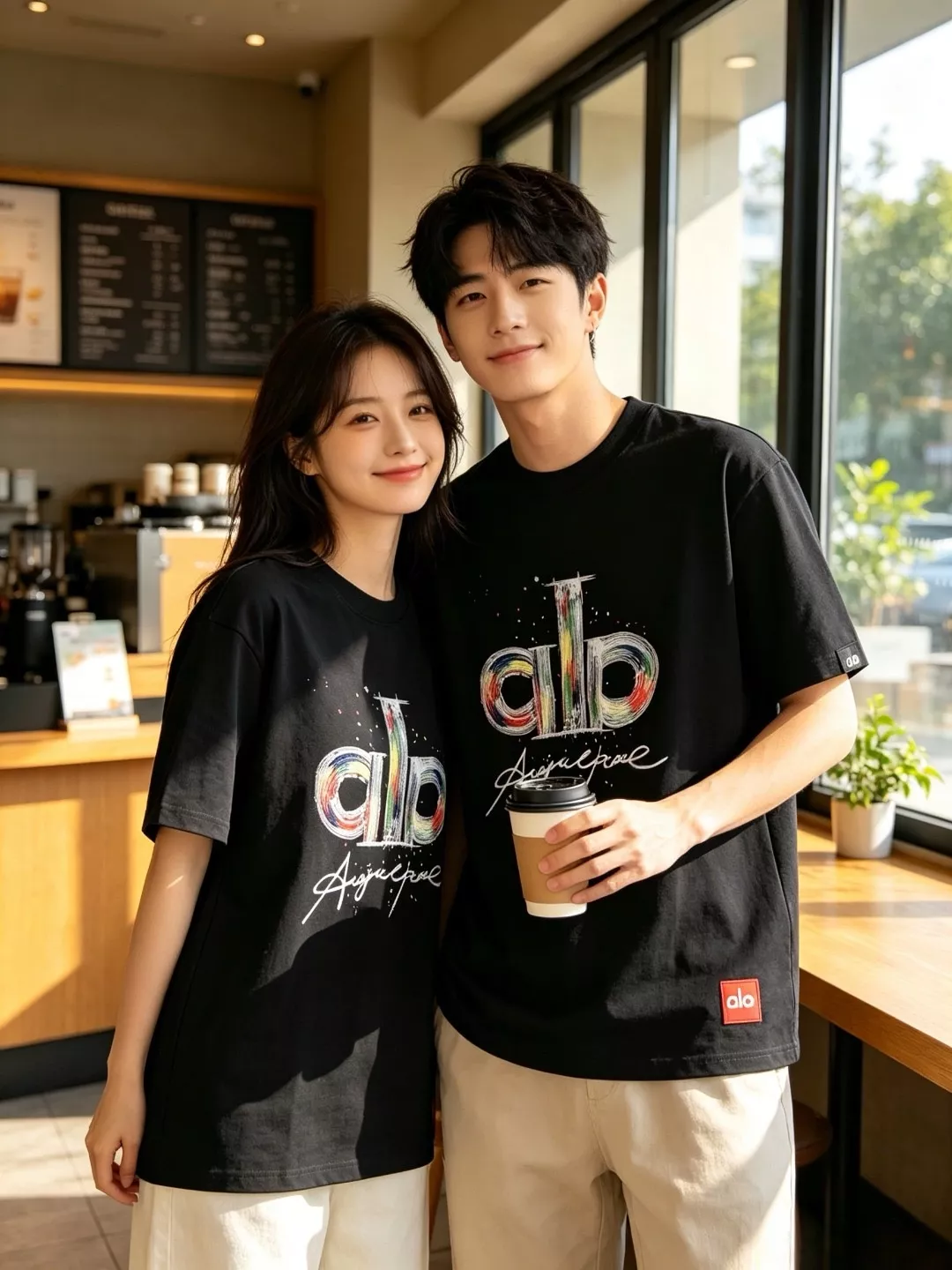 알로요가 레인보우 페인트 그래피티 로고 반소매 티셔츠 상세 이미지 15