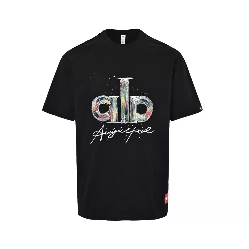 알로요가 레인보우 페인트 그래피티 로고 반소매 티셔츠