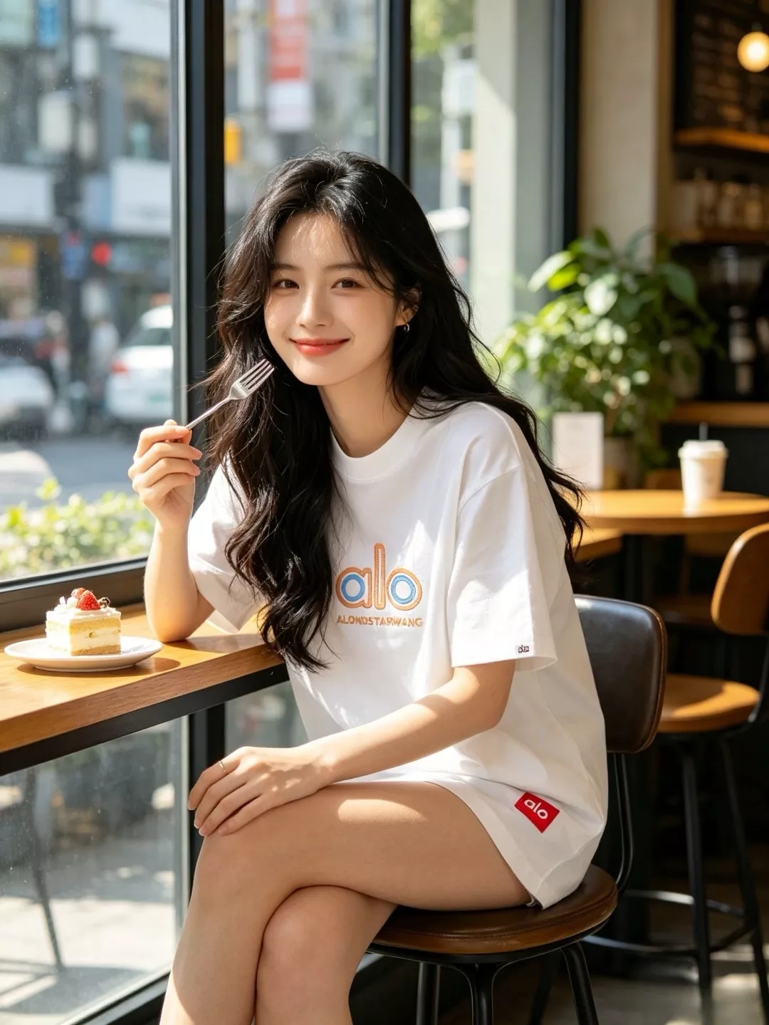 알로요가 배색 링 자수 더블 로고 반소매 티셔츠 상세 이미지 14