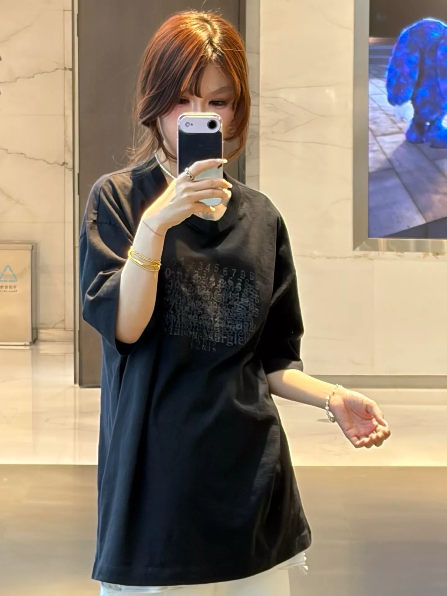 메종마르지엘라 미러 레터 자수 프린트 반소매 티셔츠 상세 이미지 14