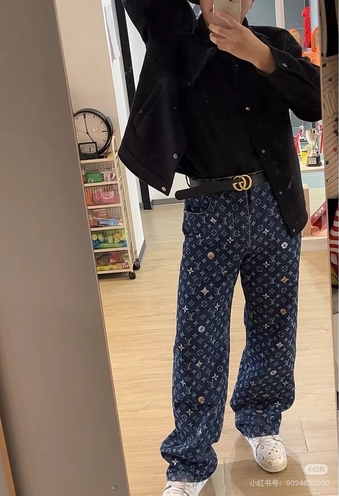 루이비통 모노그램 자수 로고 데님 셔츠 재킷 팬츠 세트 상세 이미지 26
