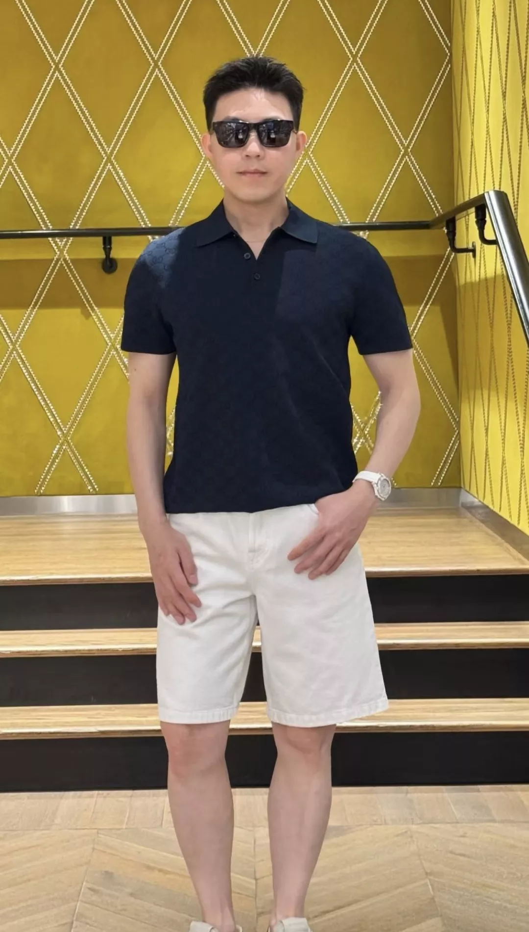 구찌 GG 자카드 비스코스 반소매 카라 티셔츠 상세 이미지 9