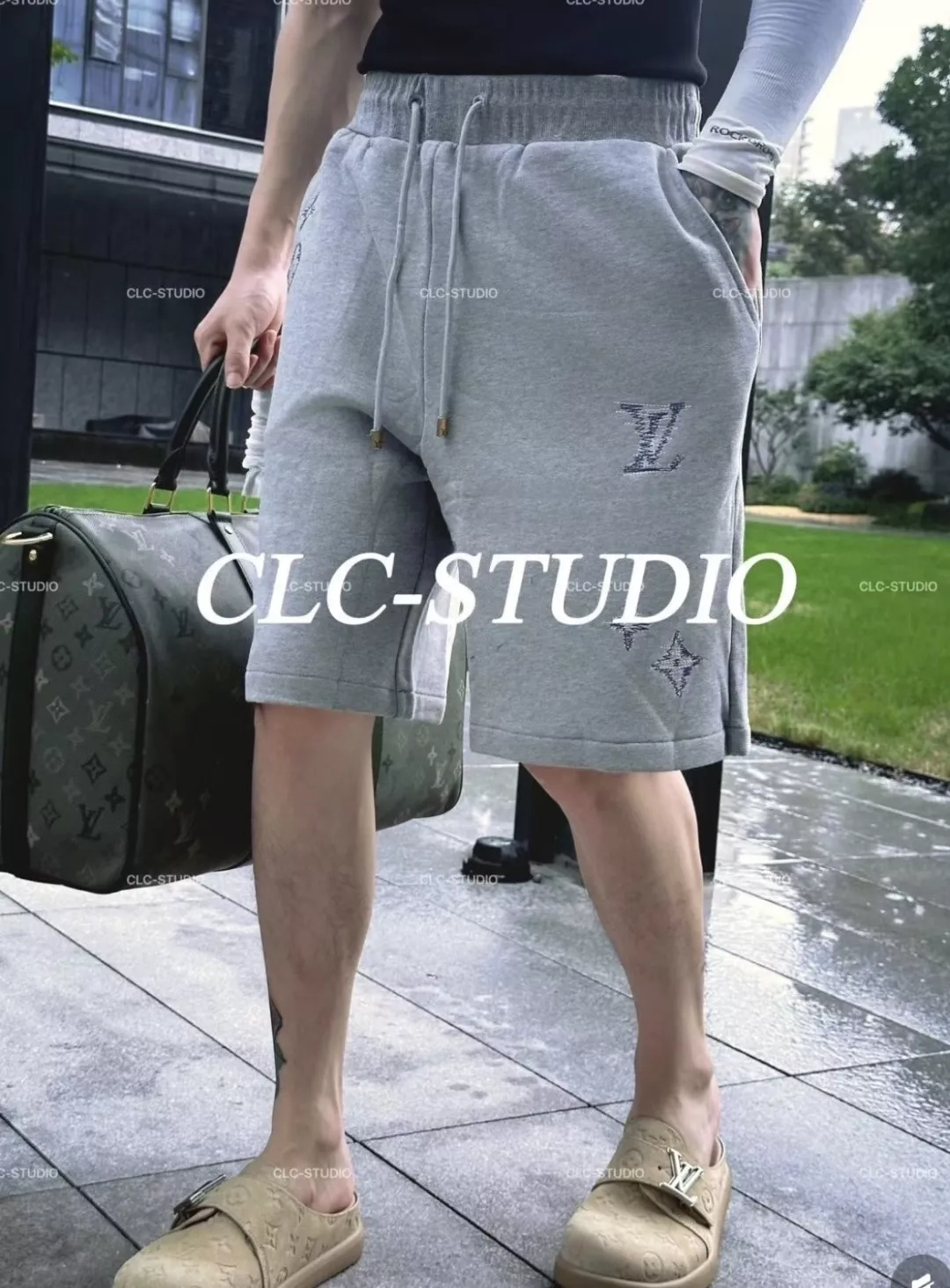 루이비통 모노그램 사시코 자수 드로스트링 쇼츠 상세 이미지 13