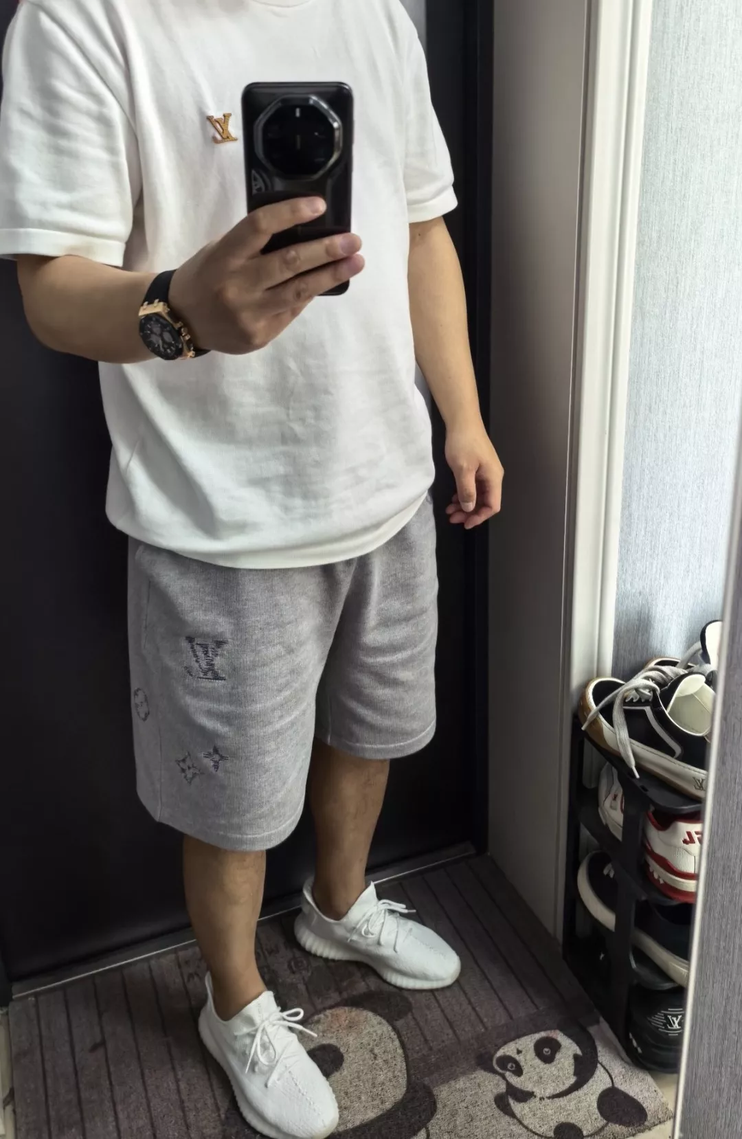 루이비통 모노그램 사시코 자수 드로스트링 쇼츠 상세 이미지 15