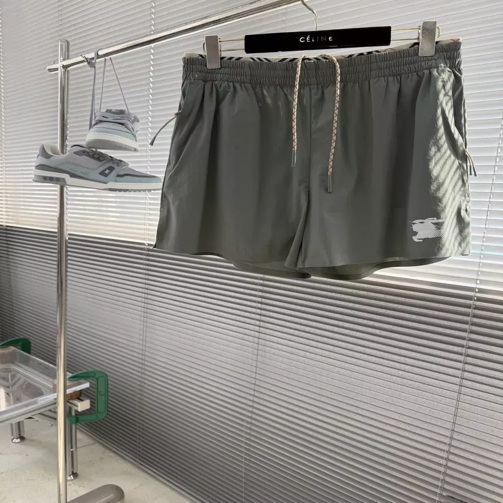 버버리 체크 테이프 나일론 밴딩 쇼츠