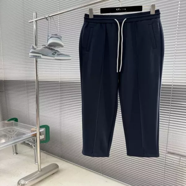 브루넬로쿠치넬리 텐셀 혼방 드로스트링 스트레이트 캐주얼 팬츠